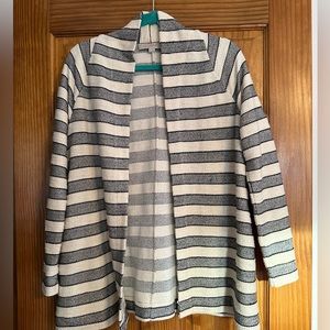 Striped long sleeve sweater cardigan